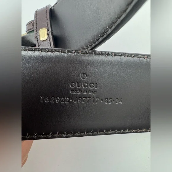 Gucci interlocking GG web stripe belt size 85/34 authentic excellent condition - Picture 6 of 6